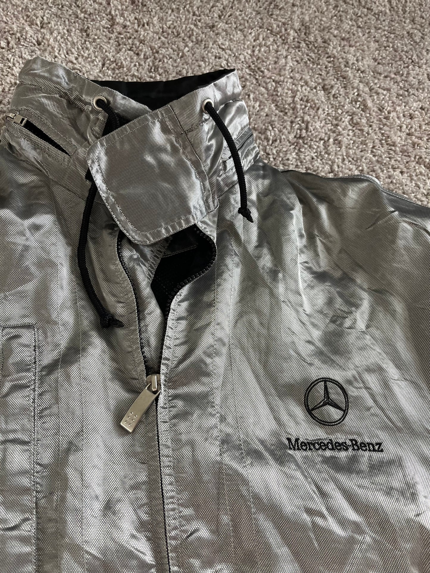 Vintage Metallic Mercedes Benz Windbreaker Jacket