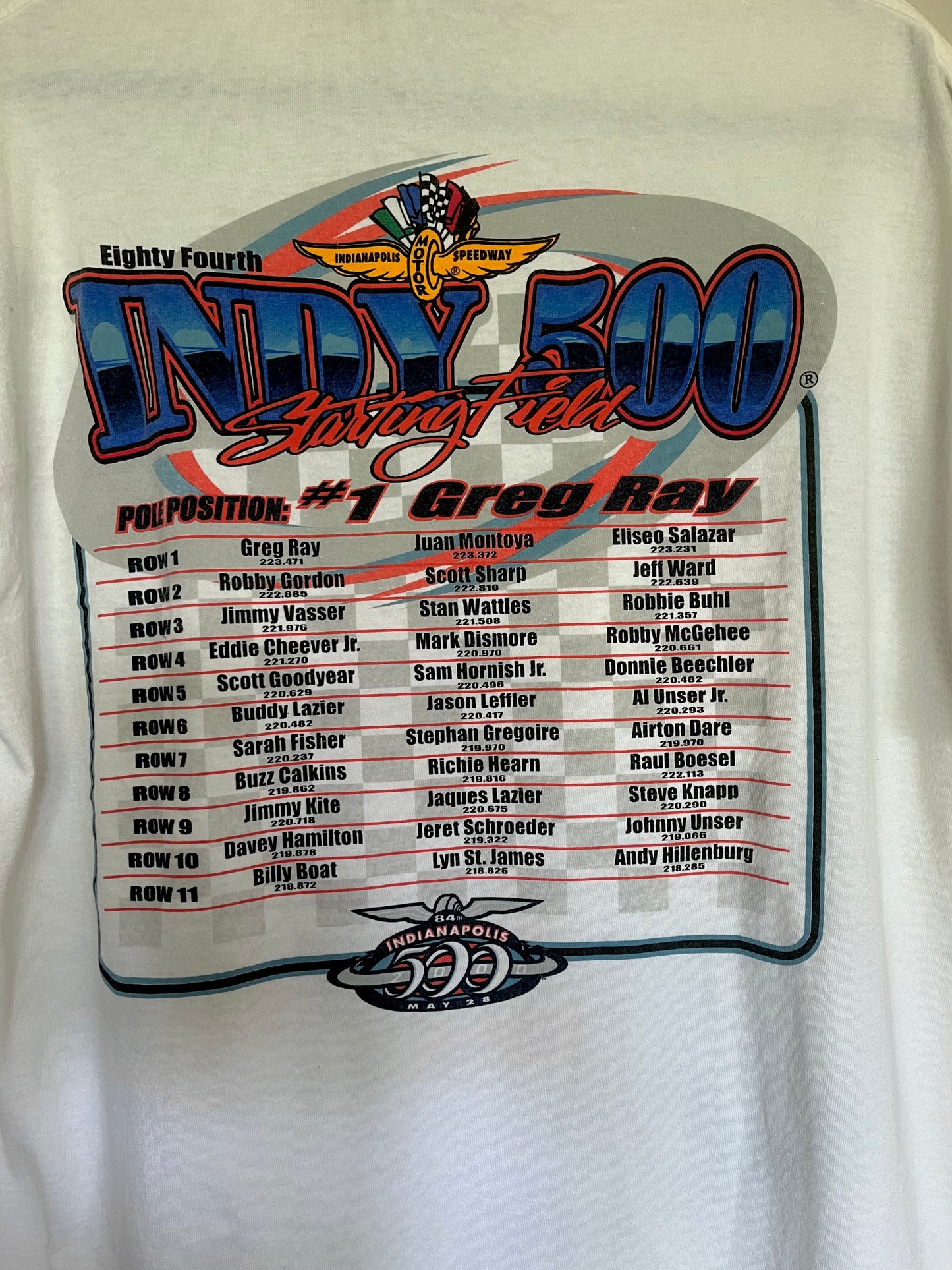 Vintage 2000 84th Indianapolis 500 T-shirt