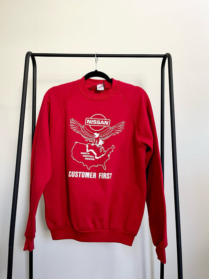 Vintage '80s Nissan Customer First Crewneck Sweatshirt