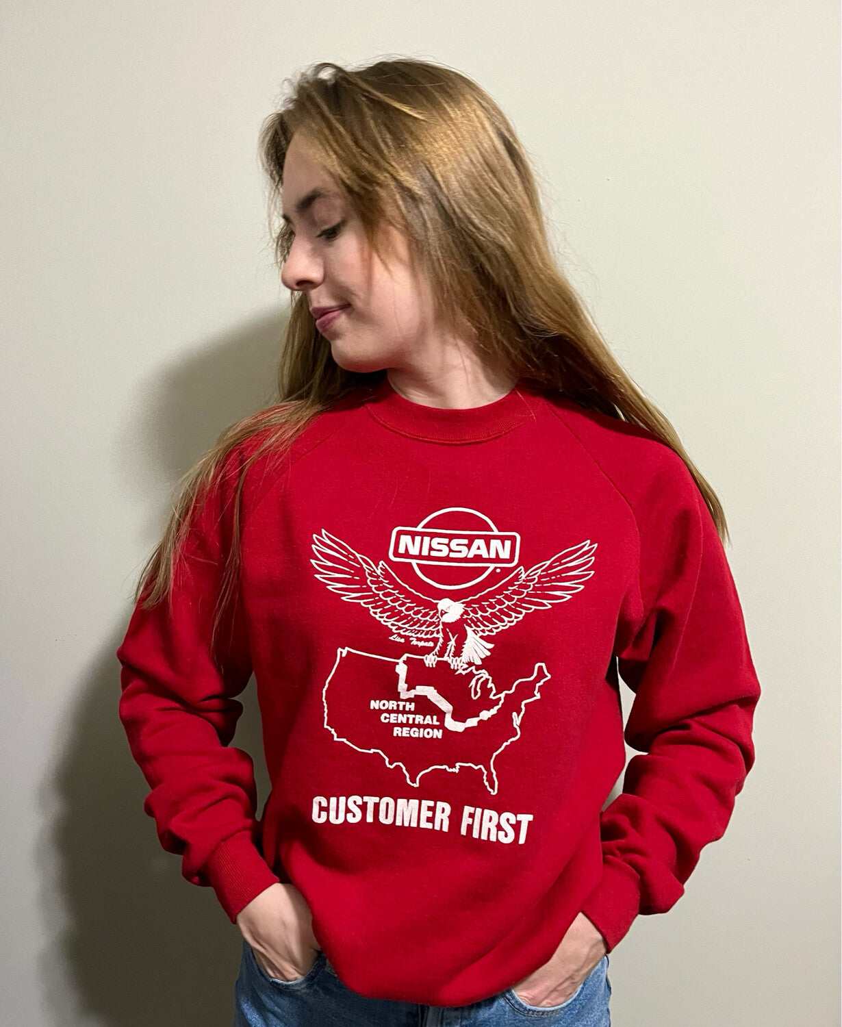 Vintage '80s Nissan Customer First Crewneck Sweatshirt