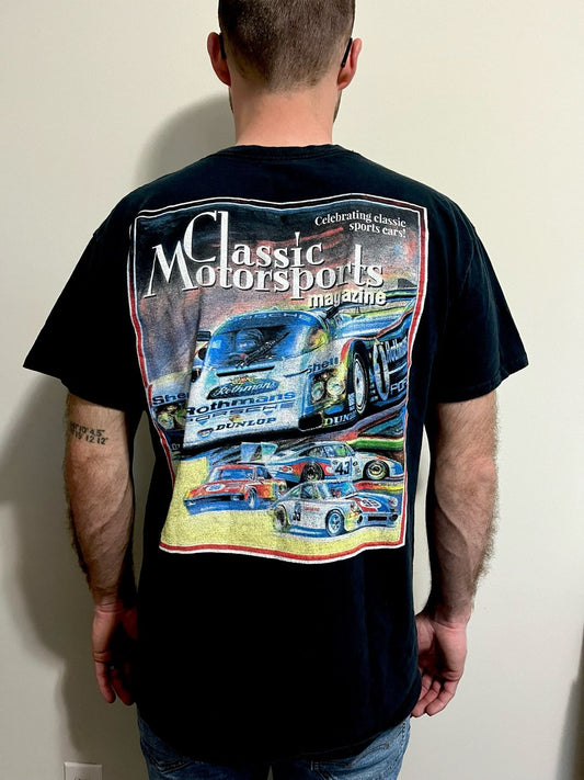 Vintage Classic Motorsports Magazine Legendary Porsche Race Cars T-shirt