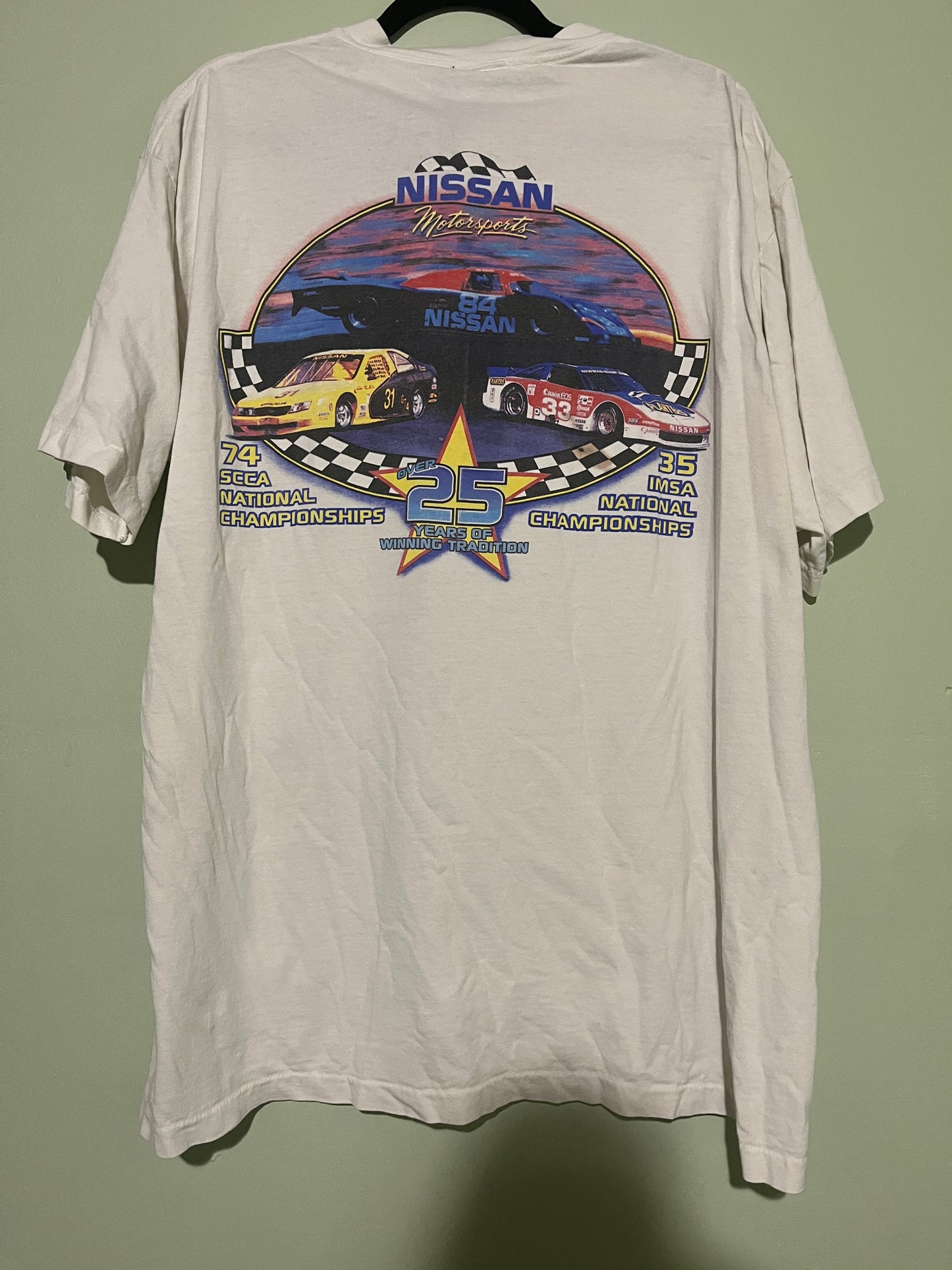 Vintage 90's Nissan Motorsports 'Over 25 Years of Winning Tradition' T-shirt