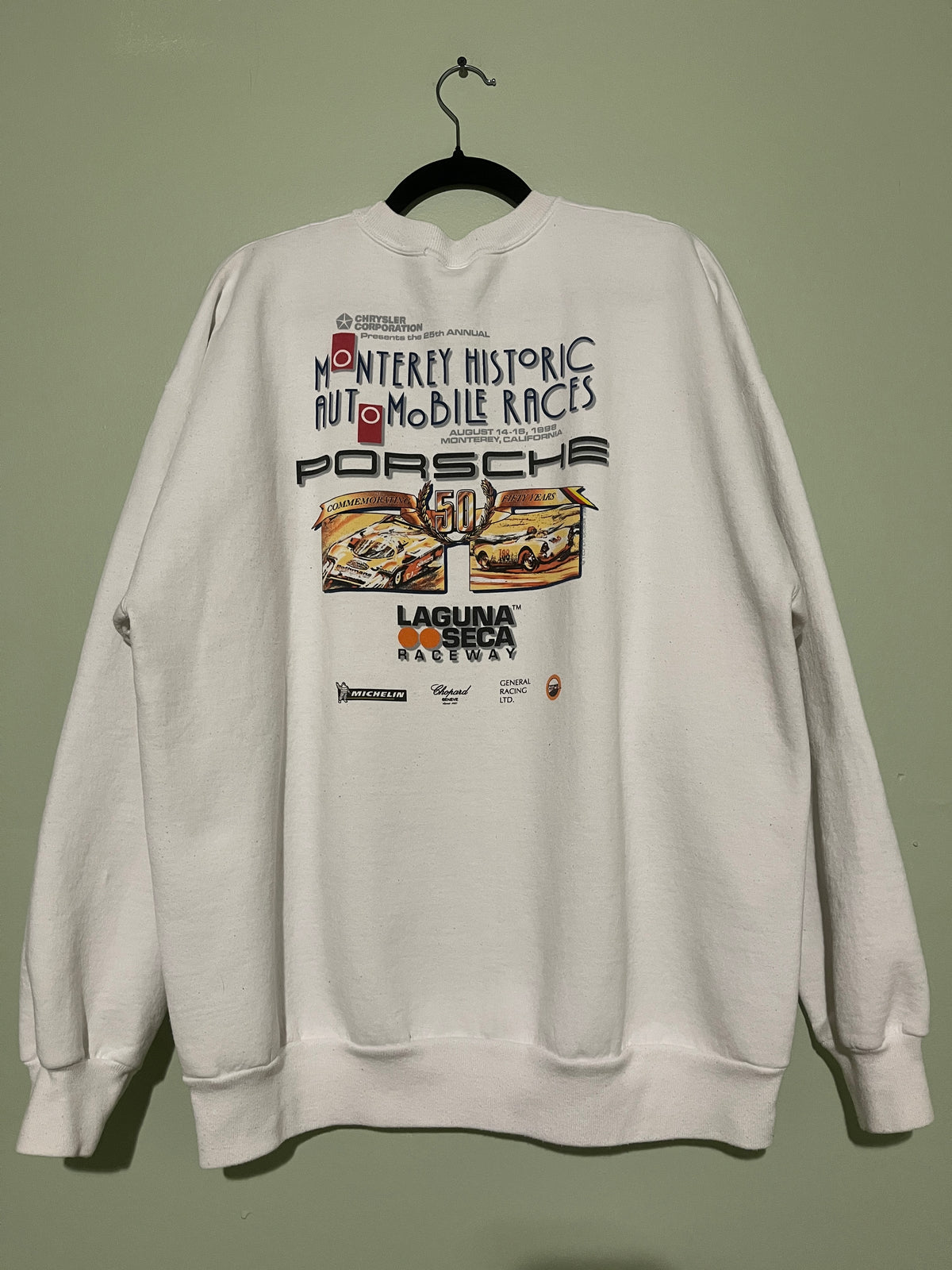 Vintage 1998 Monterey Historic Automobile Race 917 Crewneck Sweatshirt